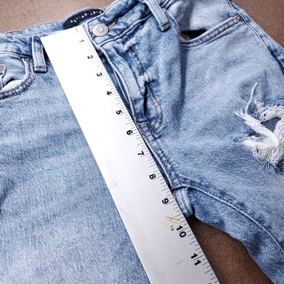 Aeropostale Low Rise Flare Jeans Women 6R Med Blue Distressed Boho Retro Hippie - Picture 6 of 11